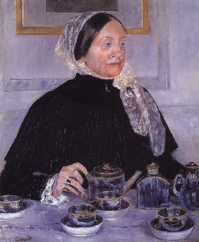 Mary Cassatt Woman beside tea-table